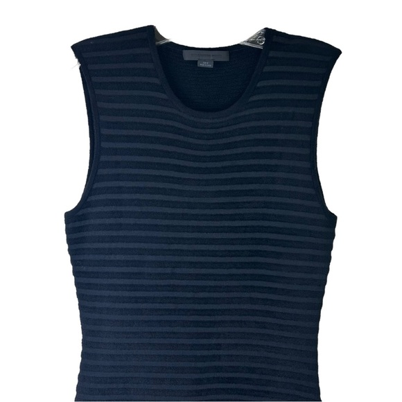 ALEXANDER WANG - Women’s Faux-Fur Stripe Mini Dress, Bodycon - Black, Medium - Picture 12 of 16